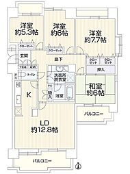 井口台パークヒルズ参番館 4LDKの間取図画像