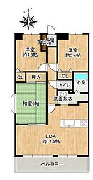 サンシティ瀬野 3LDKの間取図画像