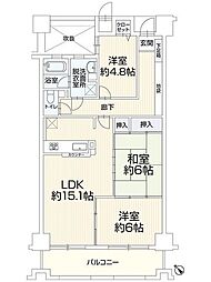 己斐本町コープマンション 3LDKの間取図画像
