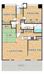 エバーライフグランポート下関駅南壱番館 4LDKの間取図画像