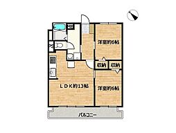 高宮マンション 2LDKの間取図画像