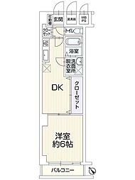 皐月マンション博多 1DKの間取図画像