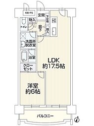 ダイアパレス平尾第3 1LDKの間取図画像