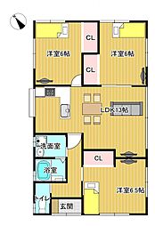 佐世保市権常寺町　戸建て 3LDKの間取り