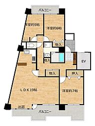 小田急サンシティ鴨池1号棟 3LDKの間取図画像