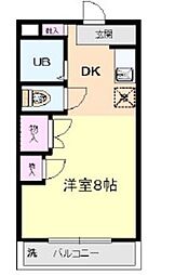 サウスブァレーハイツ ワンルームの間取図画像