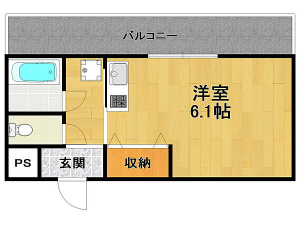 デューＮＨ新伊丹 ｜兵庫県伊丹市梅ノ木2丁目(賃貸マンション1R・3階・20.00㎡)の写真 その2