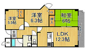 メゾンドーレ野間南  ｜ 兵庫県伊丹市野間8丁目（賃貸マンション3LDK・1階・65.51㎡） その2