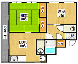 豊田ビル  ｜ 兵庫県尼崎市梶ケ島（賃貸マンション2LDK・2階・55.00㎡） その2