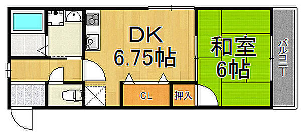 兵庫県西宮市門戸荘(賃貸マンション1DK・2階・36.00㎡)の写真 その2