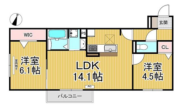 兵庫県西宮市広田町(賃貸アパート2LDK・2階・56.06㎡)の写真 その2