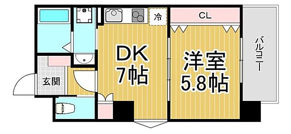 メインステージ甲子園口 ｜兵庫県西宮市甲子園口2丁目(賃貸マンション1DK・2階・33.03㎡)の写真 その2