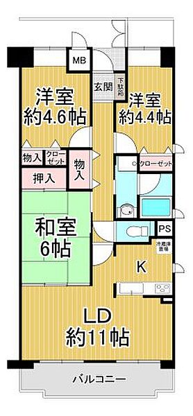 NTPRレジデンス甲子園四番町 ｜兵庫県西宮市甲子園四番町(賃貸マンション3LDK・3階・68.40㎡)の写真 その2