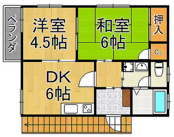 たんぽぽハイツ2 ｜兵庫県尼崎市稲葉荘1丁目(賃貸アパート2DK・2階・40.00㎡)の写真 その1