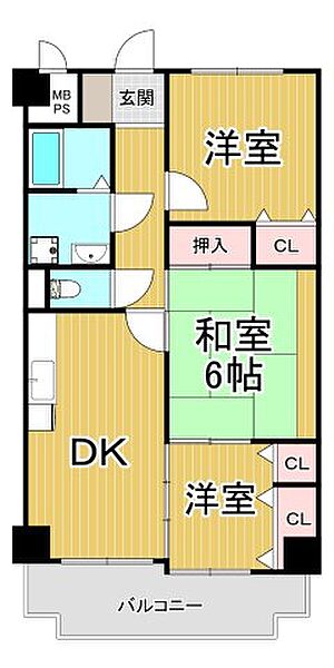 パール北浦 ｜兵庫県尼崎市栗山町1丁目(賃貸マンション3DK・1階・57.72㎡)の写真 その2