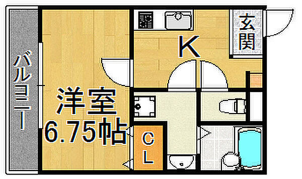 ケイズスクエア尼崎 ｜兵庫県尼崎市西大物町(賃貸アパート1K・1階・25.03㎡)の写真 その2