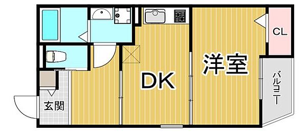 兵庫県尼崎市水堂町2丁目(賃貸アパート1DK・3階・24.00㎡)の写真 その2