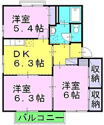 グッドライフ茶屋町A 3DKの間取図画像