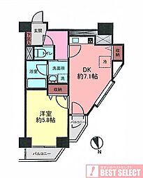 セブンスターマンション西荻 1DKの間取図画像