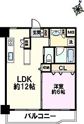 オークメゾン新神戸生田町増田ビル 1LDKの間取図画像