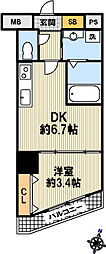 PRIOR春日野道 1DKの間取図画像