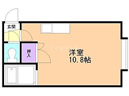 フロンティアK3 ワンルームの間取図画像