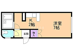アセット21北36条 1Kの間取図画像