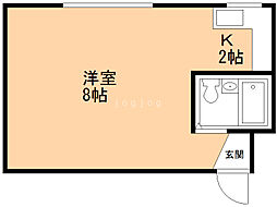 グリーンハイム 1Kの間取図画像