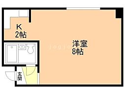 グリーンハイム 1Kの間取図画像