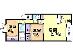 ノーブルパーク新琴似 2階