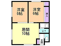 コーポ太平 2LDKの間取図画像
