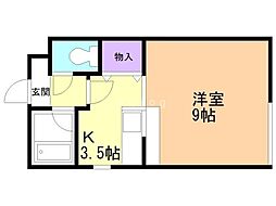 ビッグバーンズマンションN32 1Kの間取図画像