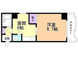 フラット北26条 1DKの間取図画像