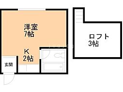 アメニティハウス 1Kの間取図画像