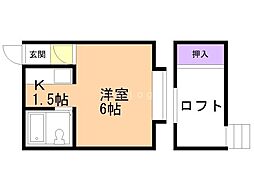 ソシアルエイト 1Kの間取図画像