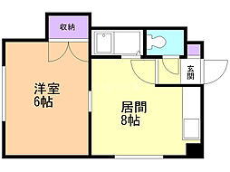 ダイアナ麻生MS 1LDKの間取図画像
