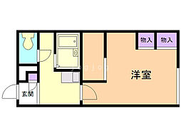 レオパレスSK9 1Kの間取図画像