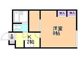 レオパレス栄 1Kの間取図画像