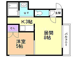 エス・コート31 1LDKの間取図画像