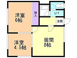 シャトー新川 2LDKの間取図画像