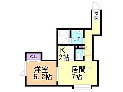 サニープレイス 1LDKの間取図画像