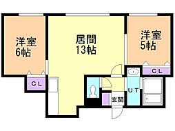アクセス51 2LDKの間取図画像