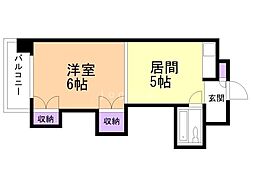 ノースタウンハウス 1DKの間取図画像