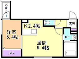 PINEHILL'SASABU 1LDKの間取図画像