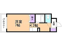 メゾン・ド・ムートン 1Kの間取図画像