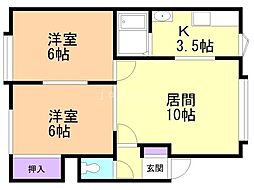ソシアルトミイNo.11 2LDKの間取図画像