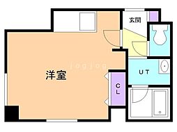 アン・フィニー ワンルームの間取図画像