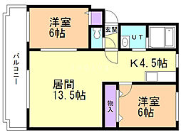 パークハイツG 2LDKの間取図画像
