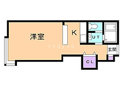 ノースビル 1Kの間取図画像