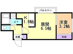 NICO麻生 1DKの間取図画像